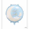 14” Blue “welcome baby”  foil balloon- sold with flowers only