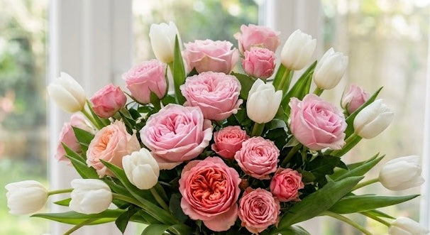 Roses and tulips bouquet